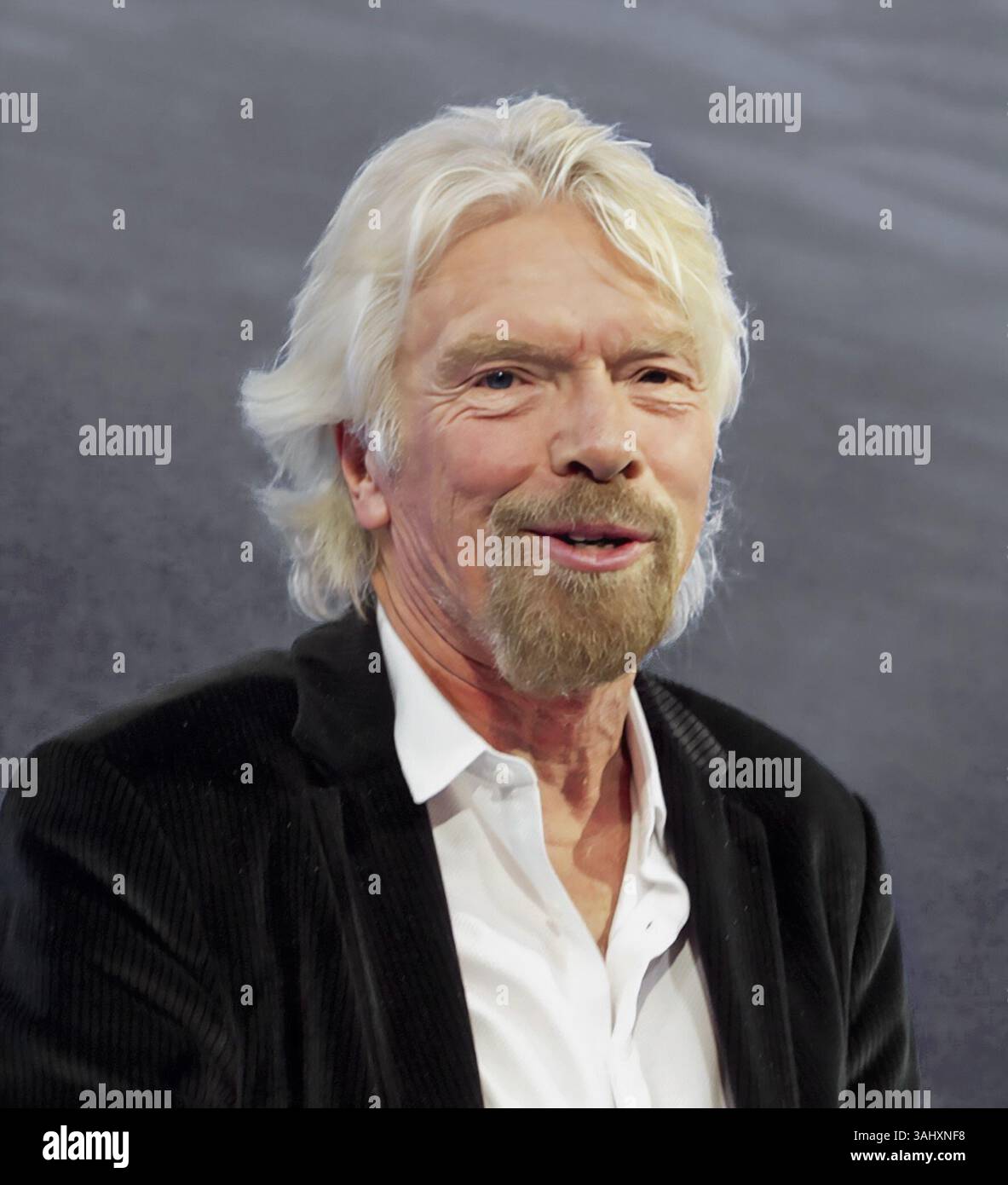Riichard Branson. Ritratto dell'imprenditore e uomo d'affari britannico, Sir Richard Charles Nicholas Branson (b.1950) nel 2015 Foto Stock
