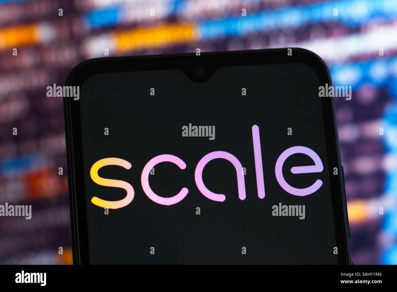 Canada. 10 aprile 2025. In questa immagine, il logo Scale ai viene visualizzato sullo schermo di uno smartphone. (Credit Image: © Thomas Fuller/SOPA Images via ZUMA Press Wire) SOLO PER USO EDITORIALE! Non per USO commerciale! Foto Stock