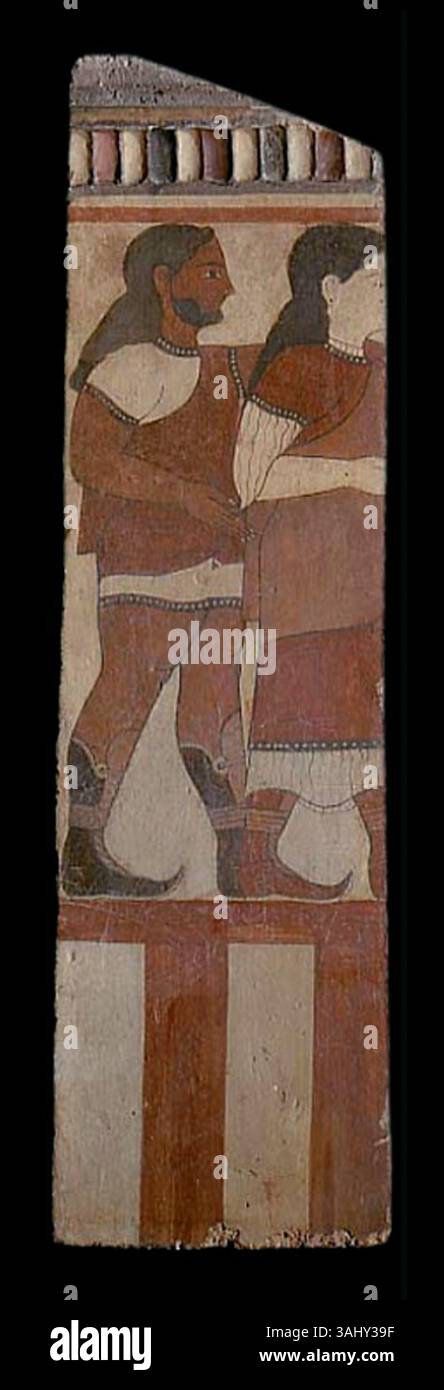 La placca Campana (550-525 a.C.) di Cerveteri, un'opera etrusca, è conservata al Louvre. Questo manufatto fa parte di una serie che mostra l'arte e la cultura della civiltà etrusca durante il vi secolo a.C. Foto Stock