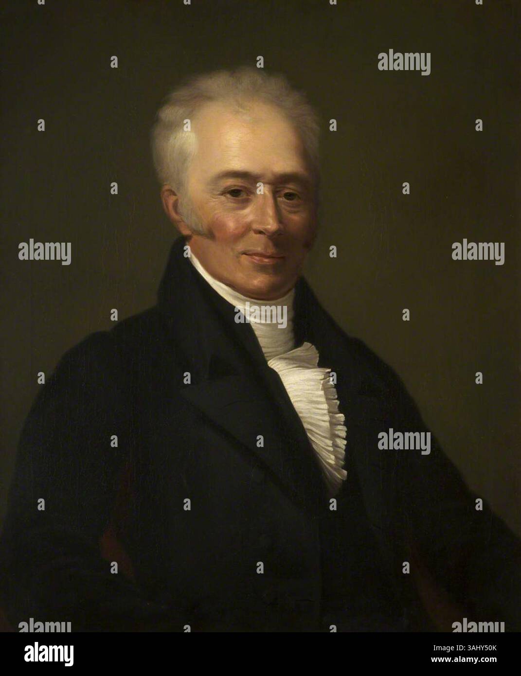 Questo ritratto di Robert Hyde Greg (1795-1875) di Norcliffe Hall, risalente al 1865, cattura la somiglianza dell'industriale e politico britannico, mostrandolo in una posa formale e dignitosa. Foto Stock