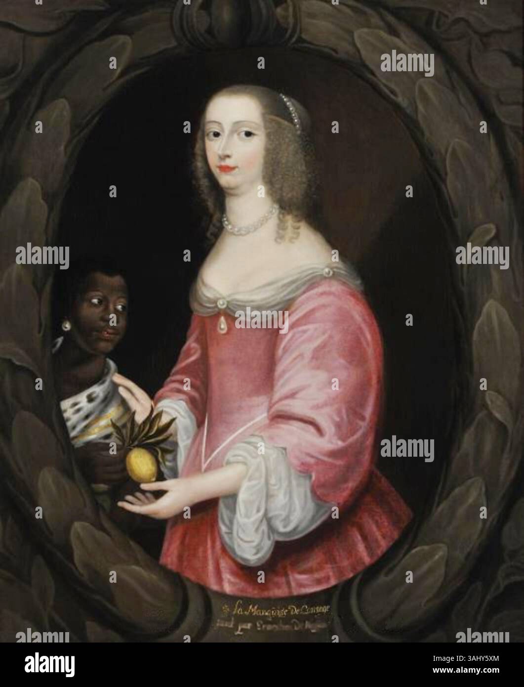Ritratto di Anna Gonzaga (1616-1684), dipinto da Ernestine Charlotte von Nassau-Siegen, tra il 1638 e il 1650, attualmente conservato nella collezione di Palazzo Lobkowicz. Foto Stock