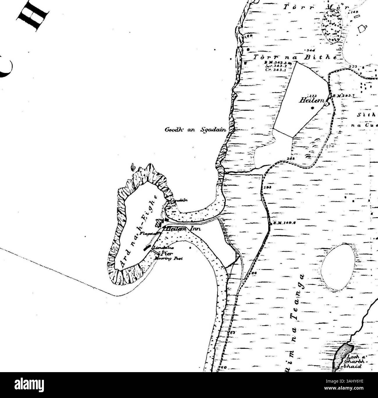 Ordnance Survey MAP of Sutherland, Foglio 015, creato tra il 1878 e il 1881, che mostra località come Heilam, Inverhope e Lochside. Foto Stock