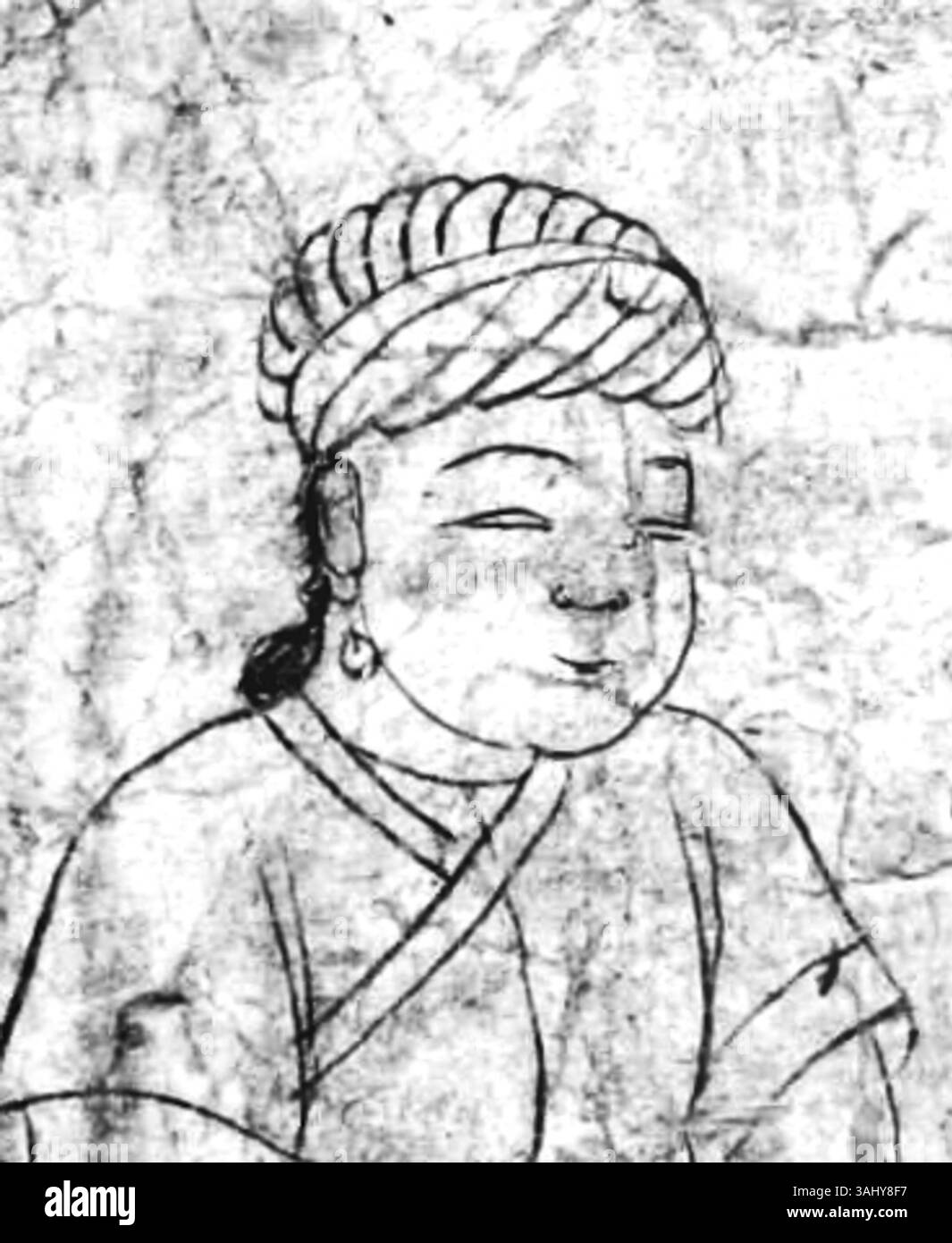 Questo ritratto del 1420 ritrae Amir Bayqara, una figura chiave dell'Impero timuride. L'opera fornisce un resoconto visivo della sua presenza e autorità alla corte reale timuride. Foto Stock