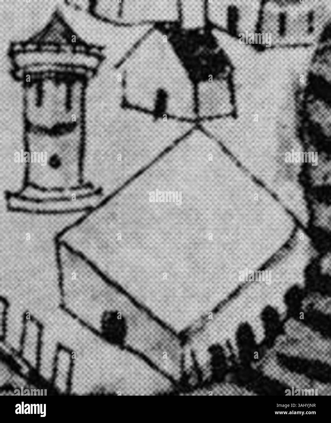 Mappa di Costantinopoli e Pera dall'arcipelago Liber insularum (circa 1475), conservata nel Museo d'Arte Walters, che raffigura la geografia storica della regione. Foto Stock