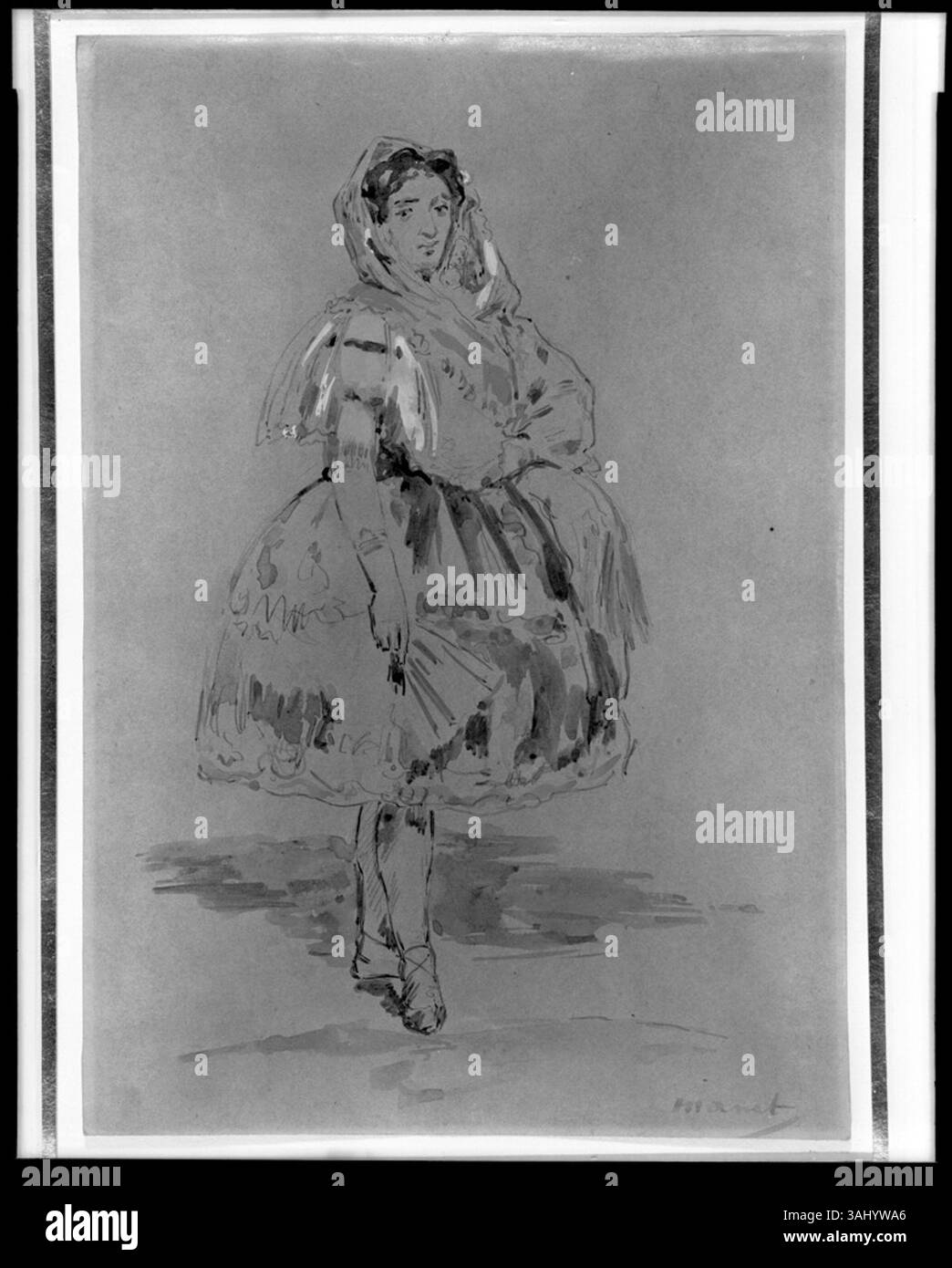 Questo ritratto di Lola de Valence di Édouard Manet, dipinto intorno al 1862, cattura il soggetto con il caratteristico focus di Manet sulla femminilità moderna. Il lavoro mostra la sua esplorazione dei confini sociali e artistici nella Parigi del XIX secolo. Foto Stock