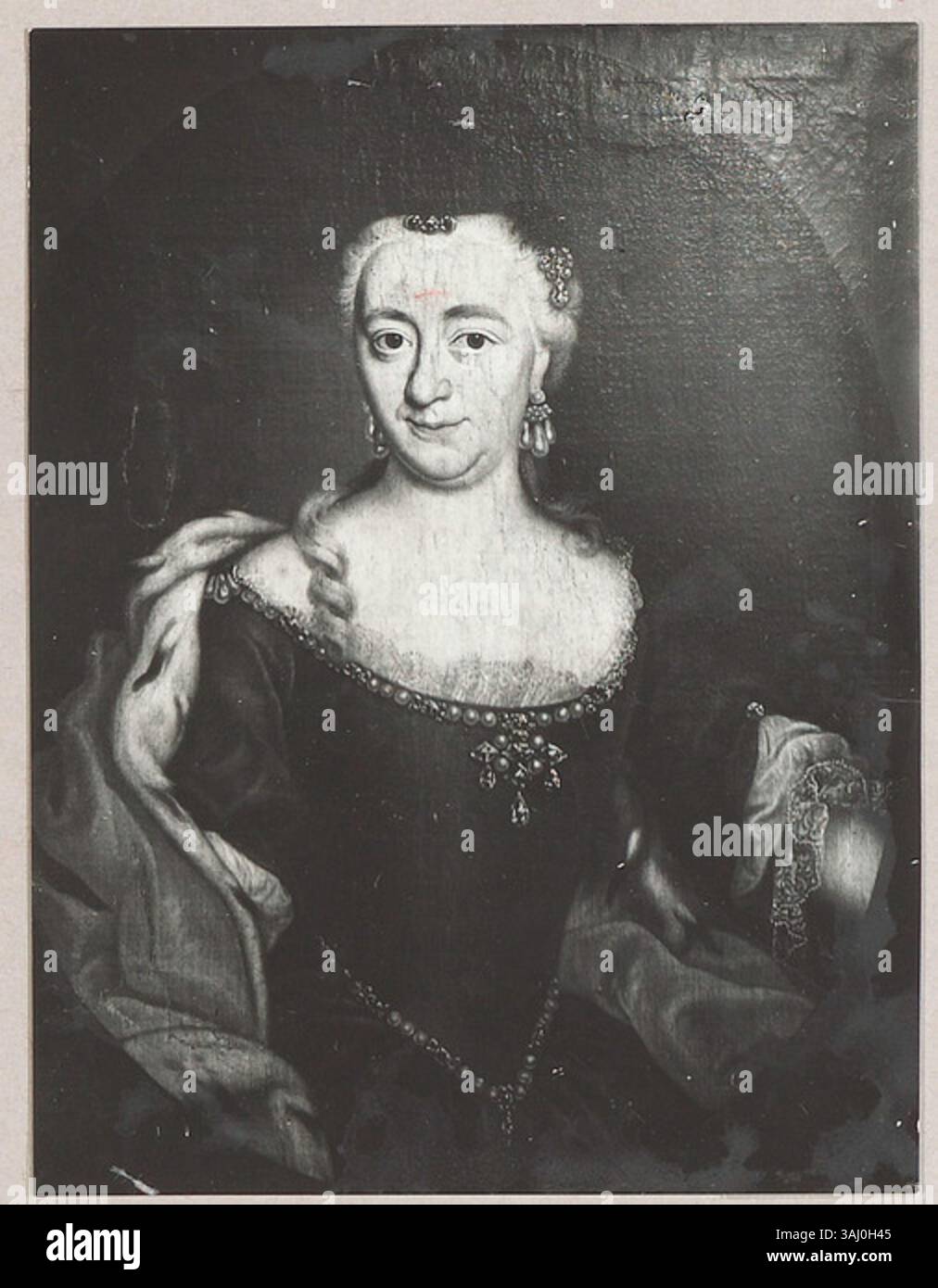 Questo ritratto di Johann Philipp Behr (1738) raffigura Carolina Amalia Adolfina di Nassau-Siegen, moglie di Cristiano Augusto di Solms-Laubach. L'opera è un olio su tela ospitato nel Siegerlandmuseum. Foto Stock