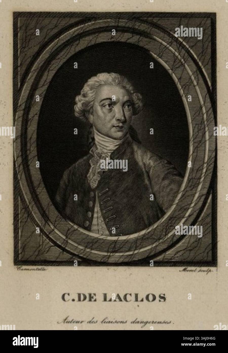 Ritratto di Pierre Choderlos de Laclos di Antoine-Alexandre Morel, dipinto nel 1799. Questa rappresentazione riflette la posizione dell'autore nei circoli intellettuali francesi durante la fine del XVIII secolo. Foto Stock