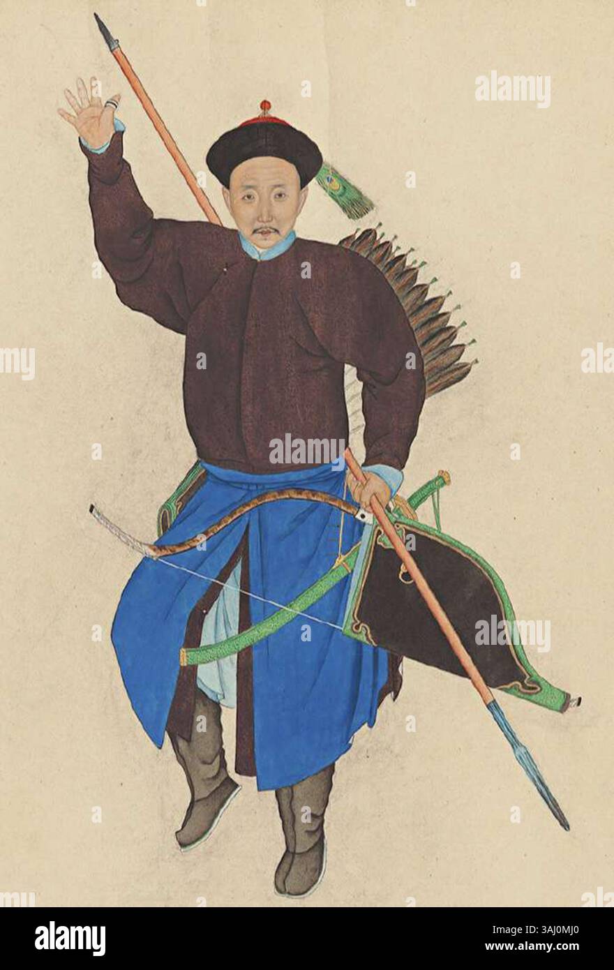 Purpu è stato un artista della dinastia Qing attivo dal 1788 al 1794. Il suo lavoro è caratterizzato dallo stile pittorico cinese della tarda dinastia Qing. Foto Stock
