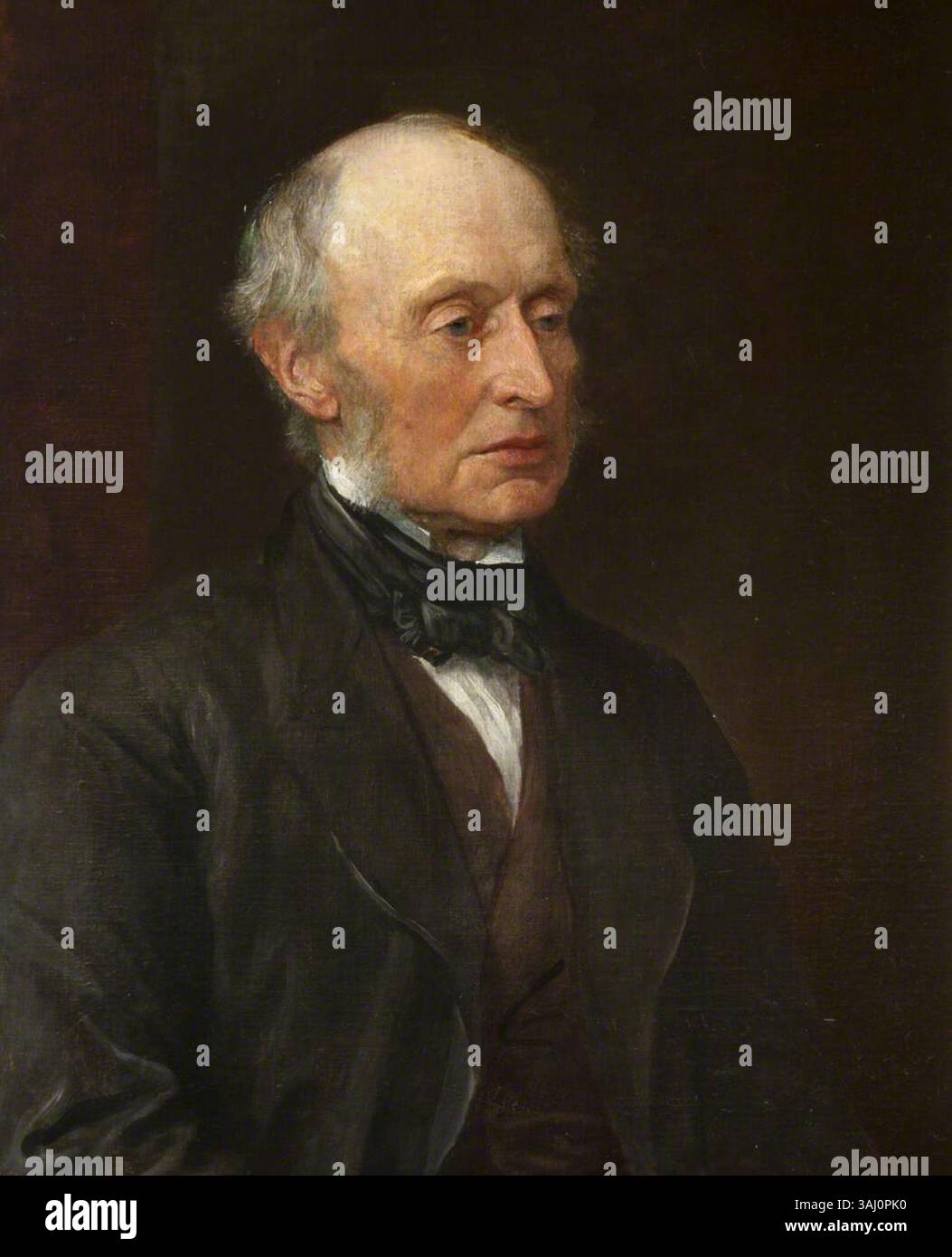 Questo ritratto del 1878 di George Frederic Watts raffigura Sir William George Armstrong, i barone Armstrong di Cragside, un importante ingegnere e industriale. Il dipinto ad olio cattura la presenza dignitosa di Armstrong con minuziosi dettagli, mettendo in mostra l'abilità di Watts nella ritrattistica. Foto Stock
