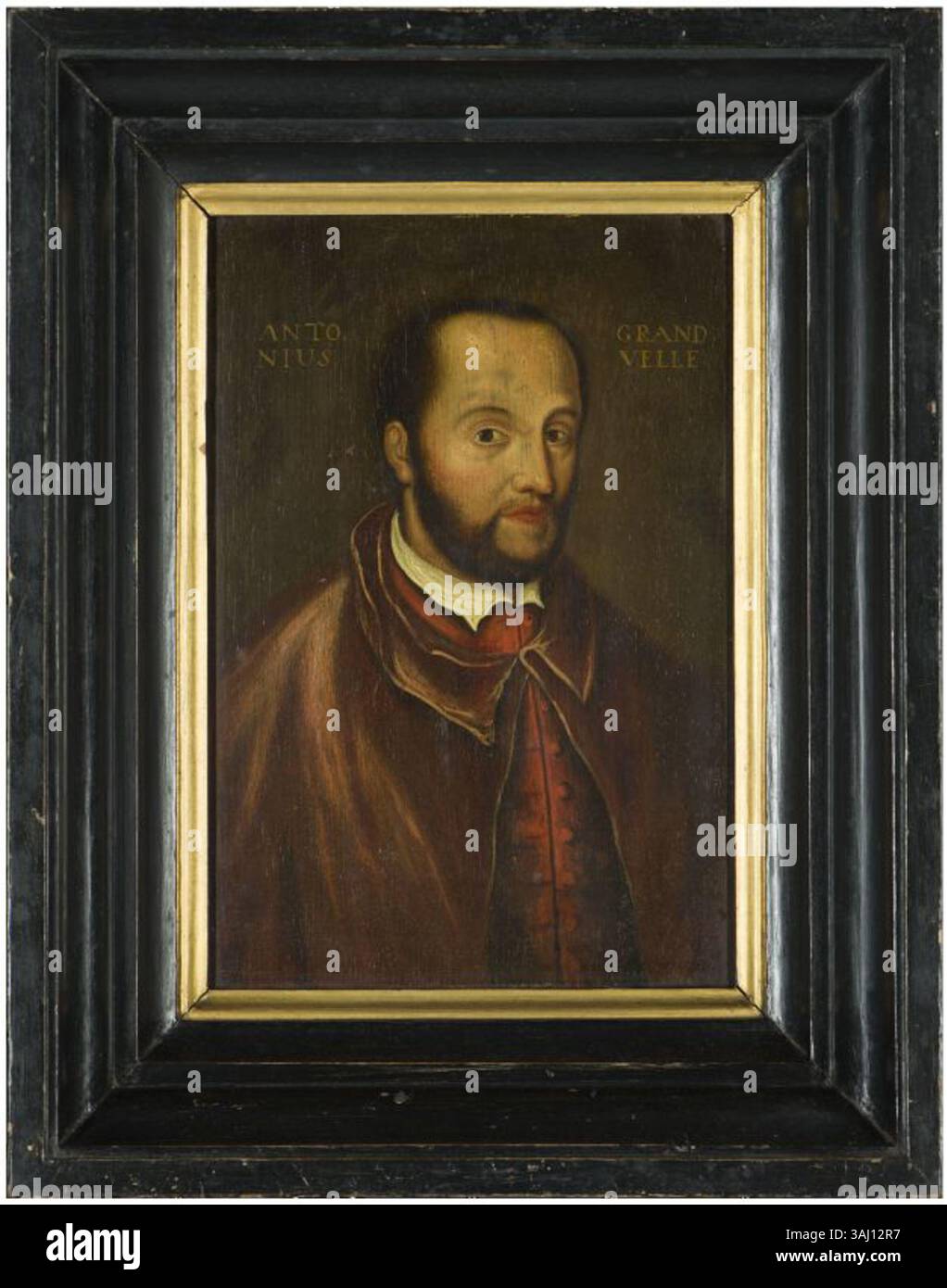 Questo ritratto del 1599 del cardinale Antonius Granvelle fu dipinto da un anonimo artista olandese. Il dipinto a olio su tavola fa parte della collezione del Museo delle patatine fritte, che rappresenta la ritrattistica del XVI secolo. Foto Stock