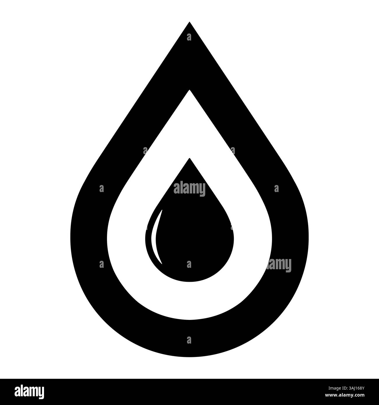 Goccia di olio concentrica, simbolo di purezza e liquido essenziale Illustrazione Vettoriale