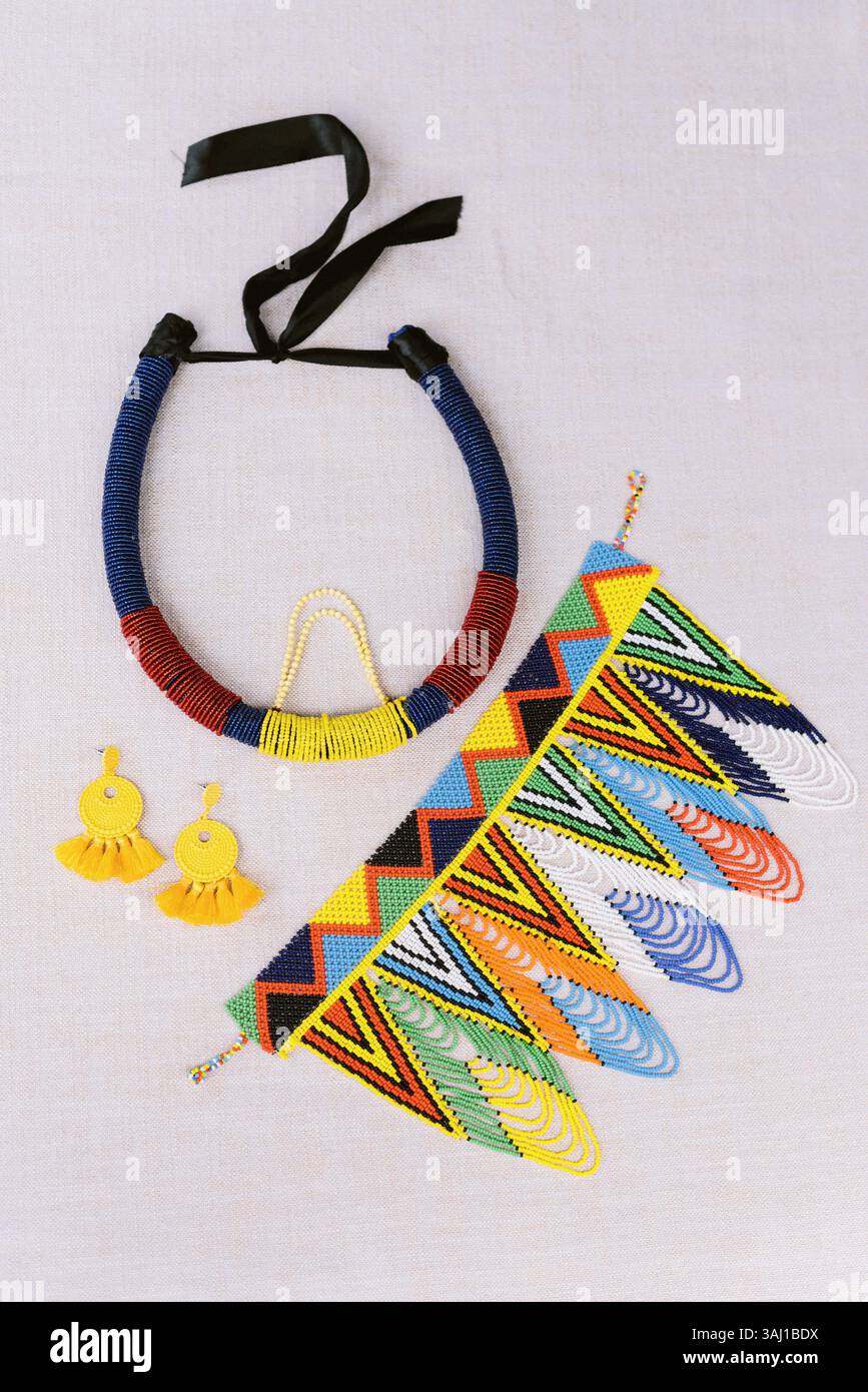 Gioielli tribali africani dallo Zambia Foto Stock