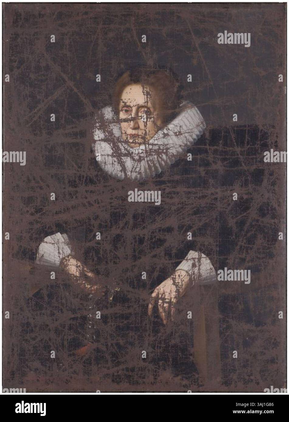 Questo ritratto del 1619 di Sjouck van Cammingha fu dipinto da un anonimo maestro di Fries-Groningse. Il pezzo di olio su tela è ospitato nel Museo delle patatine fritte e riflette la ritrattistica olandese del XVII secolo. Foto Stock