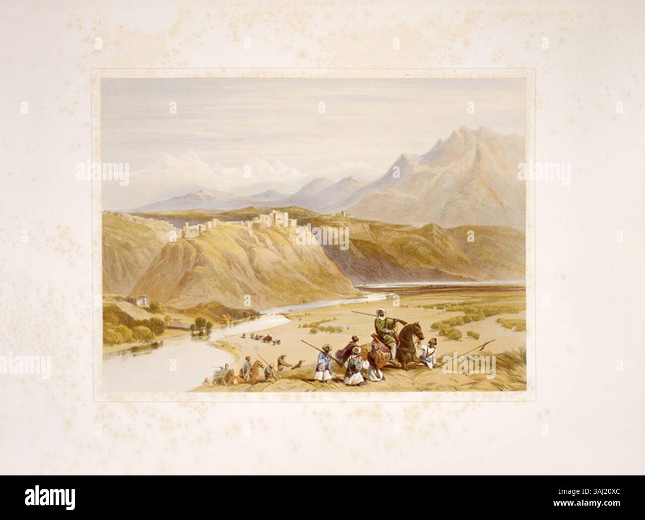 La tavola 20 dell'edizione 1847 di "Recollections of India" mostra una litografia di Jamu (Jammu), con una vista del paesaggio disegnata da James Duffield Harding, parte della prima edizione del set dato a J. Gladstone. Foto Stock