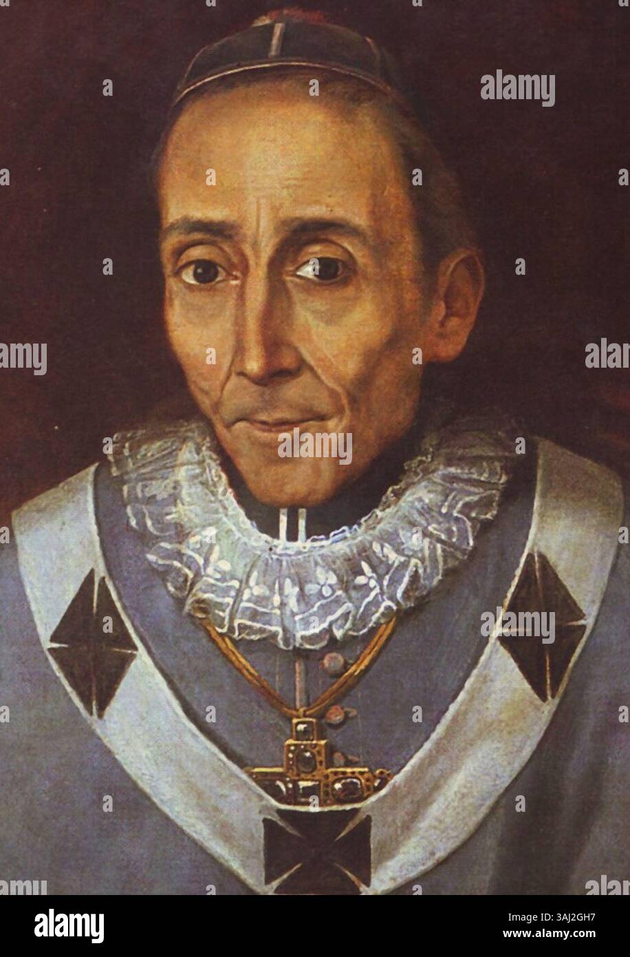 Questo ritratto del XIX secolo raffigura Francisco Javier de Luna Pizarro (1780-1855), una figura significativa nella politica peruviana e nella chiesa cattolica. Come presidente del Congresso Costituente del Perù, ha svolto un ruolo chiave nel movimento indipendentista della nazione. Foto Stock