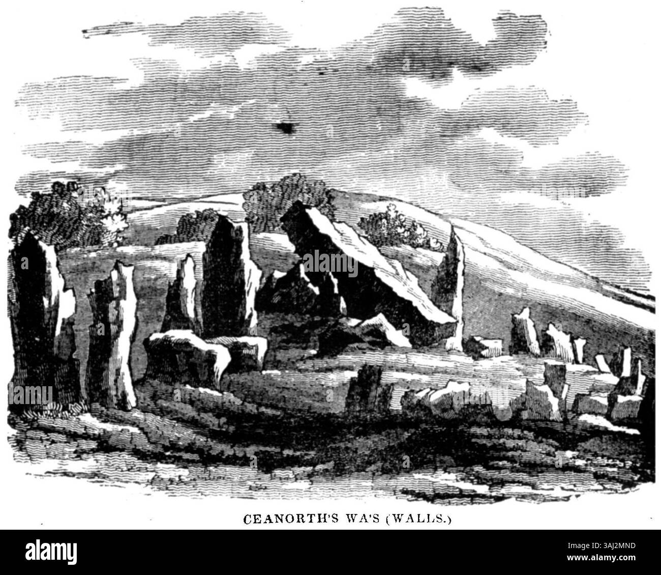 Un articolo dal "The Dublin Penny Journal" del 1833, intitolato "Ceanorth's Wa's (Walls.)", descrive il significato storico e architettonico delle mura di Ceanorth, contribuendo allo studio del patrimonio locale a Dublino. Foto Stock