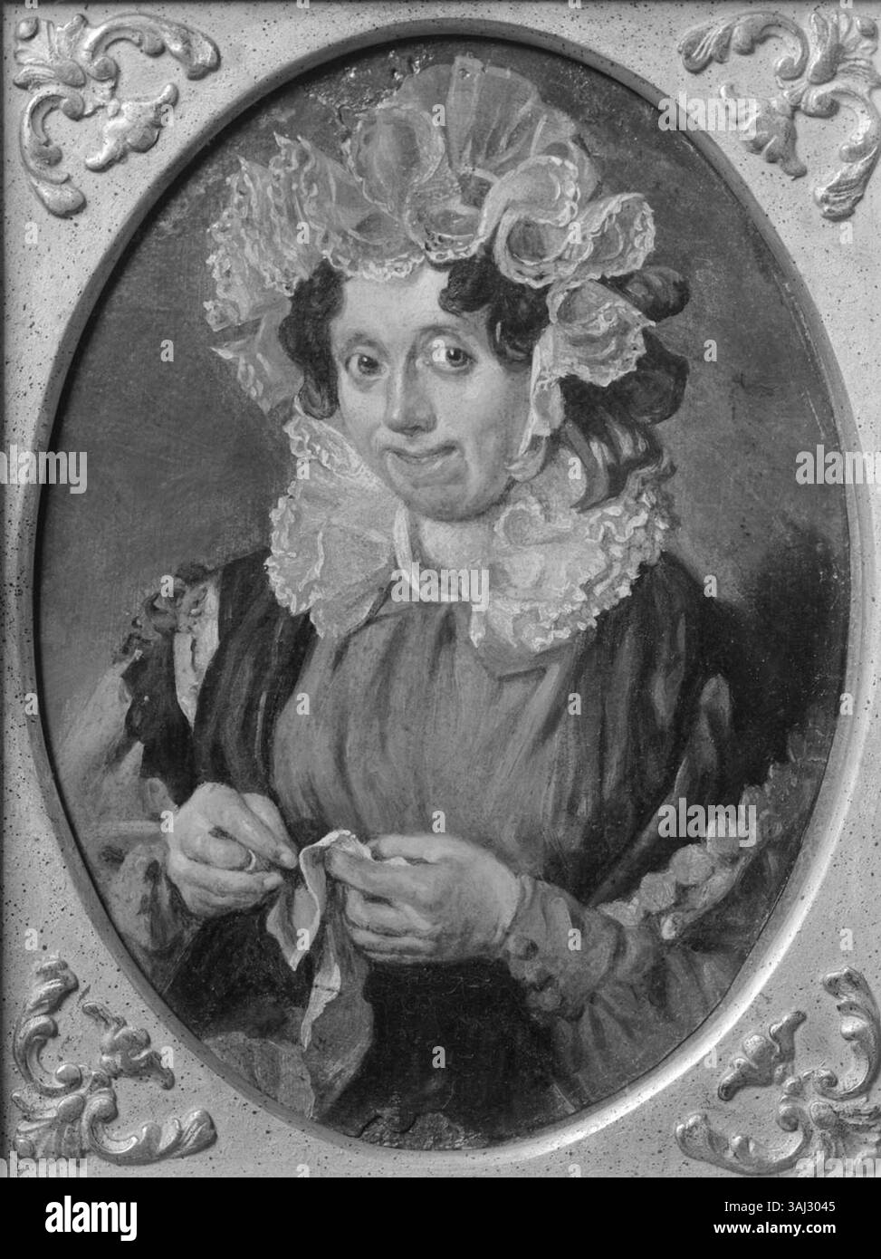 Questo ritratto, intitolato "Portret van een dame" (Ritratto di una signora), fu creato tra il 1830 e il 1900. Si tratta di un olio su tela ospitato nel Museo di Amsterdam, raffigurante una donna in abbigliamento formale. Foto Stock