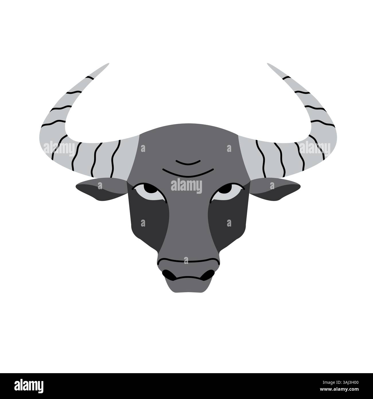 Testa di toro in stile piatto Illustrazione Vettoriale