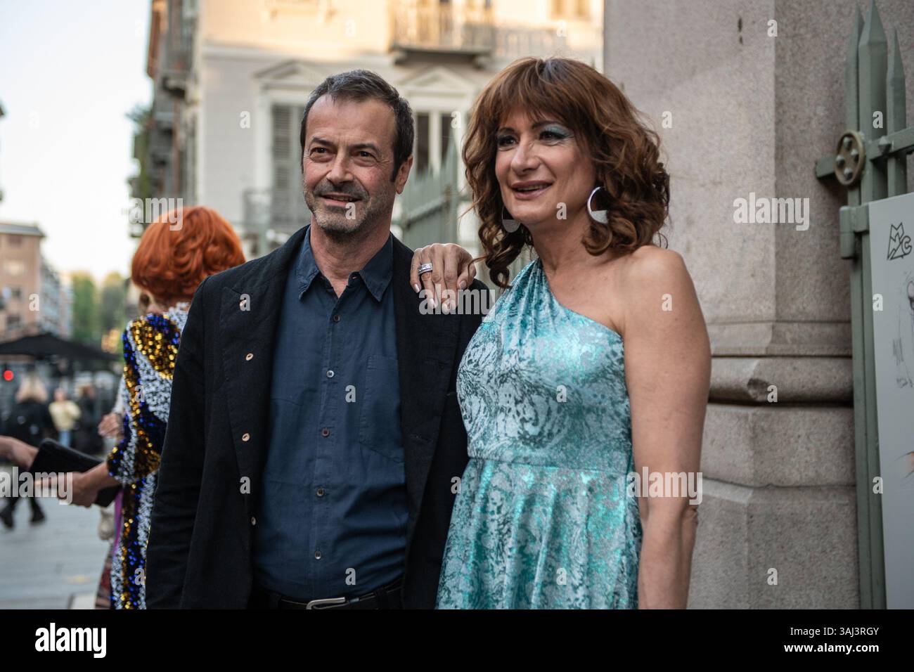Torino, Italia. 10 aprile 2025. Andrea Occhipinti, Vladimir Luxuria durante l'inaugurazione della 40/a edizione del Lovers Film Festival a Torino, Italia - Cronaca - giovedi 10 aprile 2025 - ( foto Alberto Gandolfo/LaPresse ) Andrea Occhipinti, Vladimir Luxuria durante l'inaugurazione della 40a edizione del Lovers Film Festival di Torino, Italia - giovedì 10 aprile 2025 - News - ( foto Alberto Gandolfo/LaPresse ) crediti: LaPresse Live Foto Stock