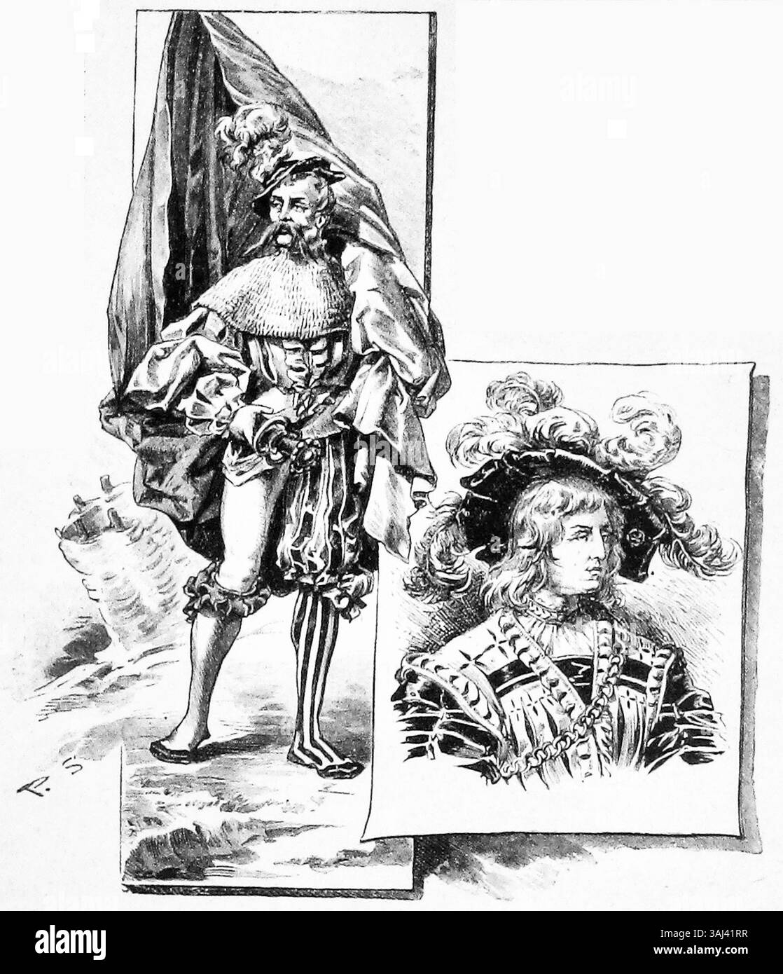 Questa illustrazione della rivista *Die Gartenlaube*, pubblicata nel 1890, si trova a pagina 254 di Halbheft 8. Riflette lo stile estetico e narrativo tipico dei supporti stampati del periodo. Foto Stock