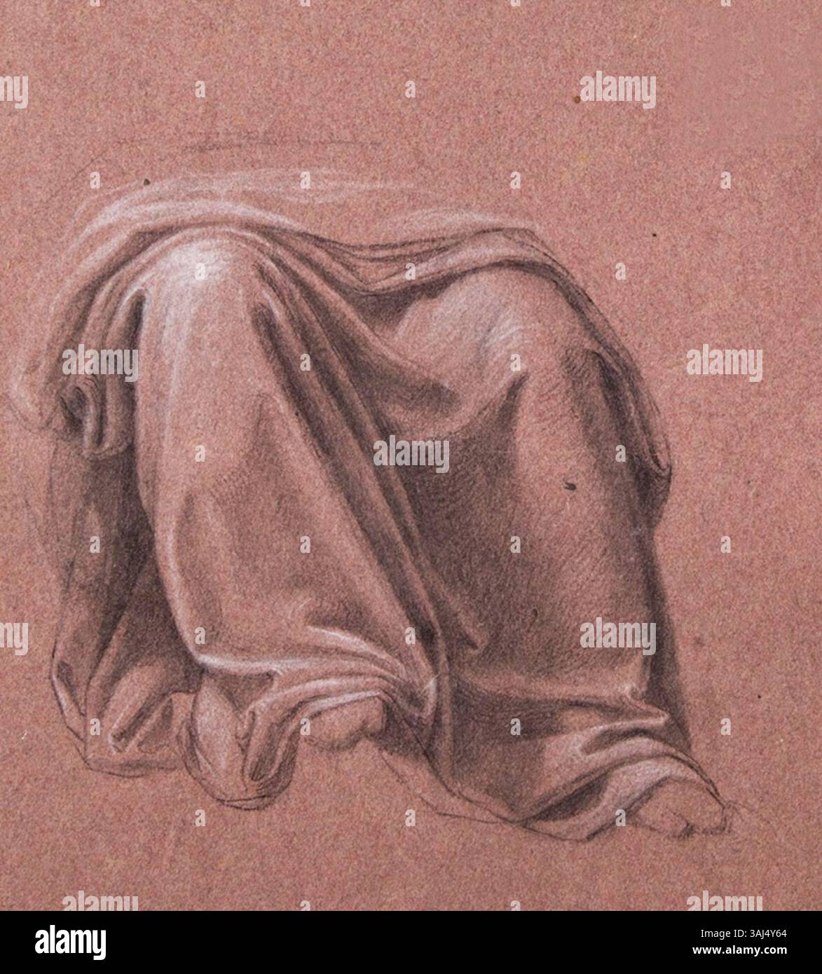 Studio di Gheorghe Tattarescu, un artista rumeno (1820-1894), che illustra il suo processo e le sue tecniche. Data sconosciuta, parte del lavoro preparatorio di Tattarescu per i suoi dipinti storici. Foto Stock