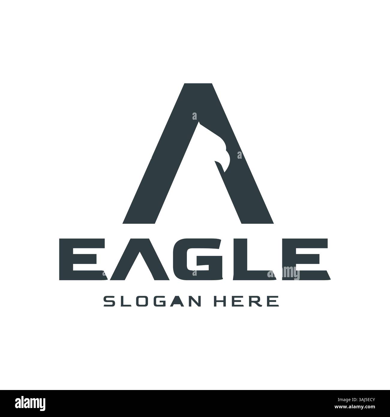 Un moderno logo minimalista che combina la lettera A e la testa di un'aquila, perfetto per un'identità del marchio forte e audace Illustrazione Vettoriale