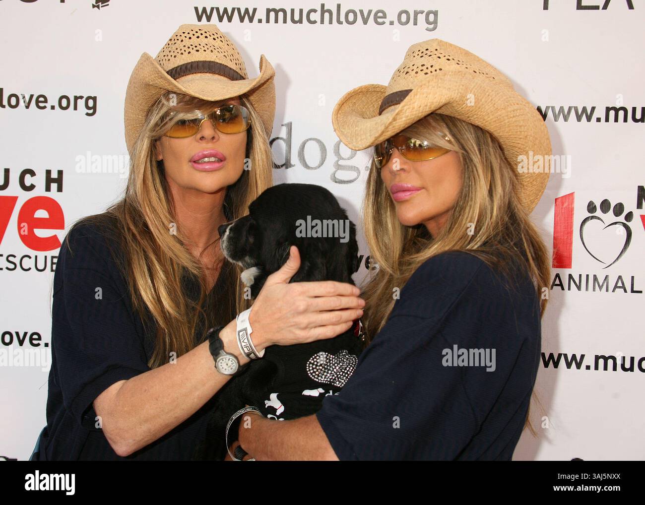 14 luglio 2007 - Beverly Hills, CALIFORNIA, Stati Uniti - 14 luglio 2007 - Beverly Hills, California - The Barbi Twins. "Bow Wow Wow Wow" di Much Love Animal Rescue alla Playboy Mansion. Credito fotografico: Byron Purvis/AdMedia Foto Stock