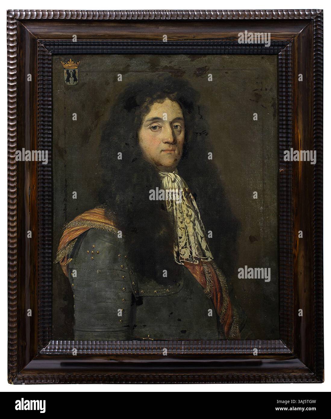 Un ritratto di Jonker Mello Coenders van Helpen, dipinto da Johann Sterrenberg nel 1682. L'olio su tela rappresenta una notevole figura olandese della fine del XVII secolo. Foto Stock