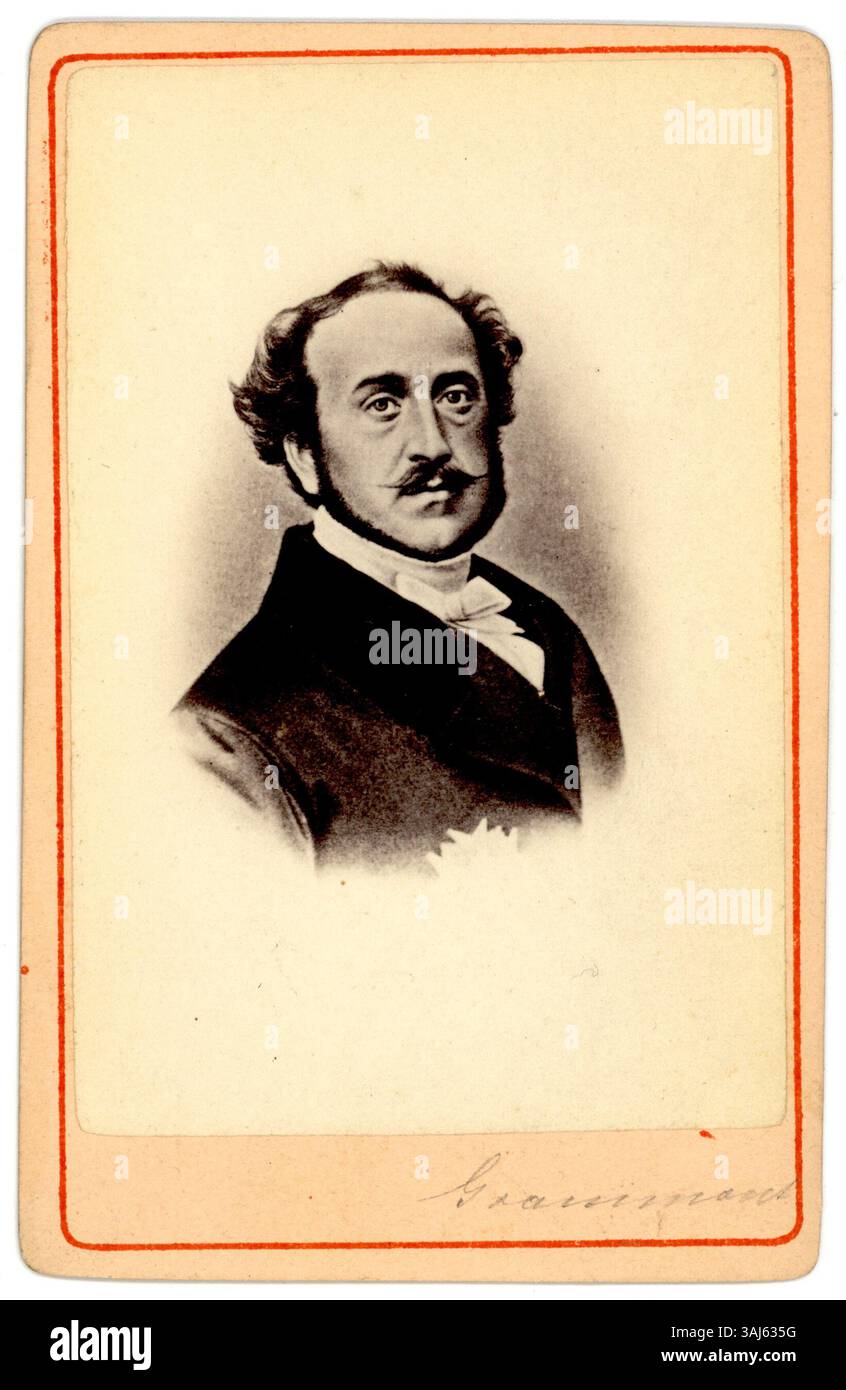 Questa fotografia, scattata tra il 1855 e il 1865, raffigura Antoine Alfred Agénor, il decimo duca di Gramont, un aristocratico e capo militare francese. Il ritratto formale riflette il suo status nobile. Foto Stock
