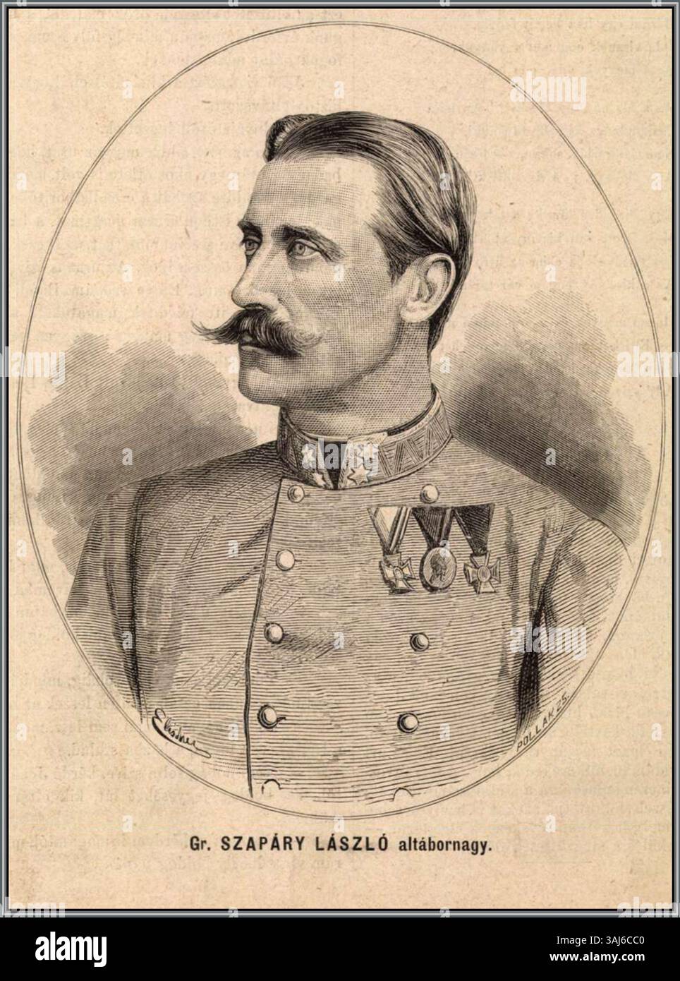 Szapáry László era un nobile ungherese, ufficiale militare e consigliere segreto. Servì come generale di cavalleria e ebbe influenza politica nell'Ungheria del XIX secolo. Foto Stock