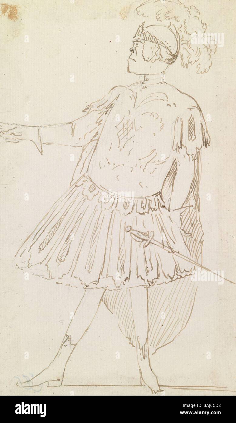 Questa caricatura di Marco Ricci, datata tra il 1720 e il 1730, raffigura Antonio Baldi. Ricci, un artista italiano noto per le sue caricature, utilizza caratteristiche esagerate per enfatizzare la personalità. Il disegno è noto per il suo umorismo e per la sapiente interpretazione delle espressioni facciali. Foto Stock