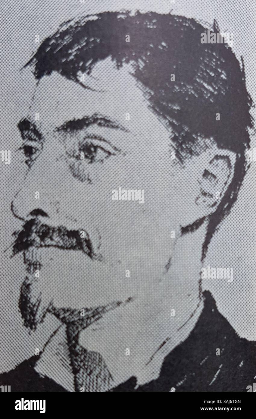 Questo ritratto di Fredrik Sundbärg, creato da Robert Lundberg per la rivista "Palettskrap", è una riproduzione fotografica dell'Allhems Svenskt konstnärslexikon. Foto Stock