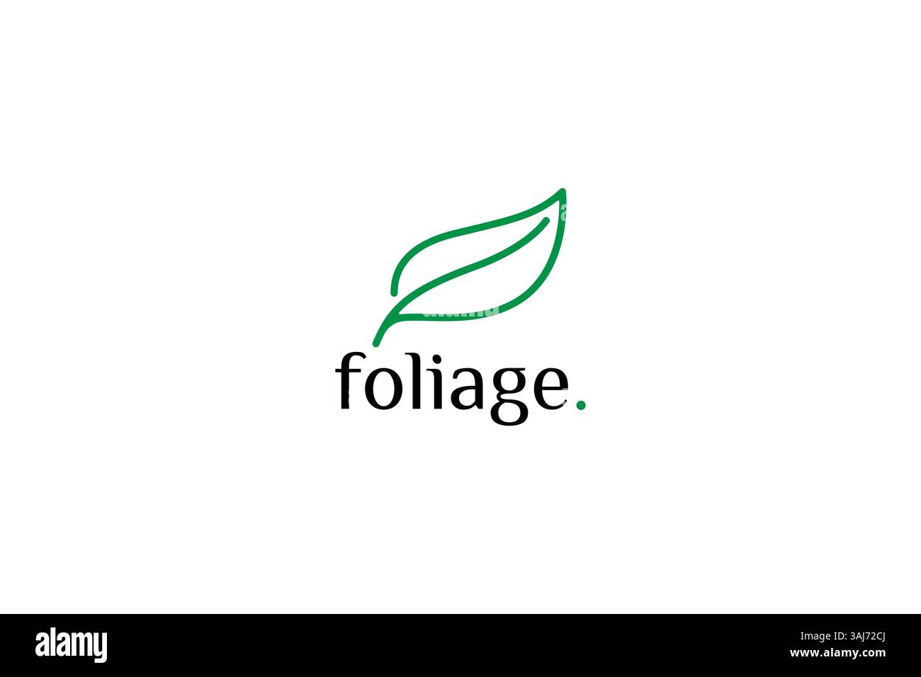 Design minimalista con logo lineare a foglia verde, ecocompatibilità, sostenibilità e natura moderna Illustrazione Vettoriale