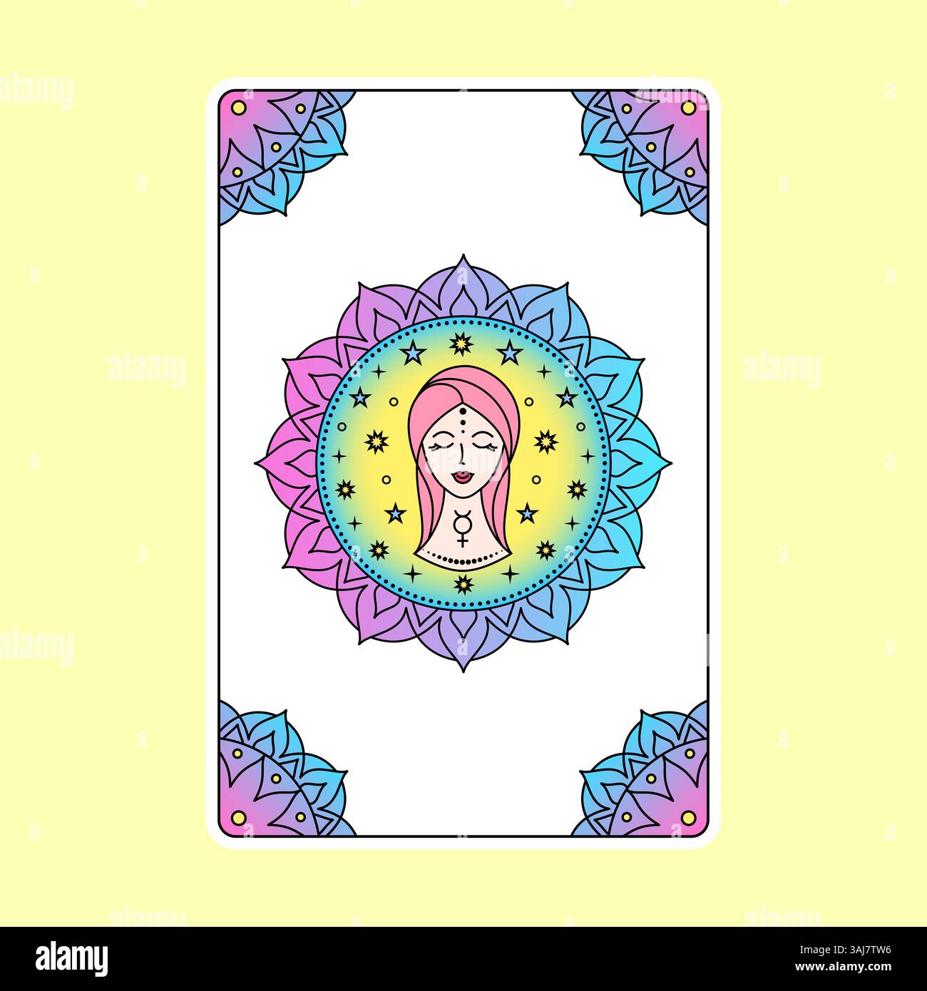 Carta con il segno zodiacale della Vergine Illustrazione Vettoriale