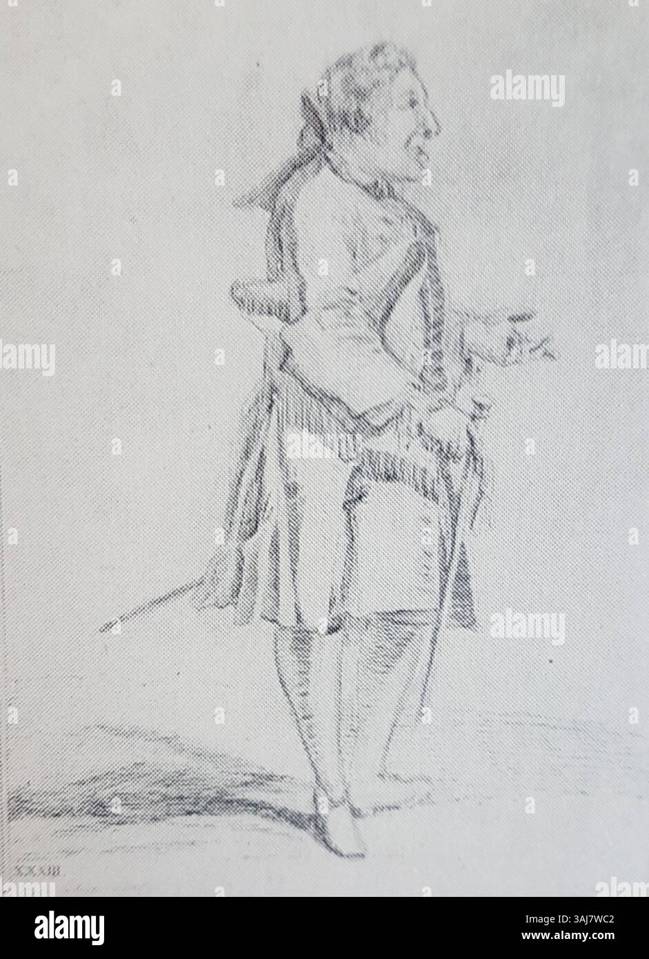 Questo ritratto di Carl Hårleman, disegnato da Pier Leone Ghezzi, fa parte della collezione fotografica di Allhems Svenskt konstnärslexikon. Foto Stock