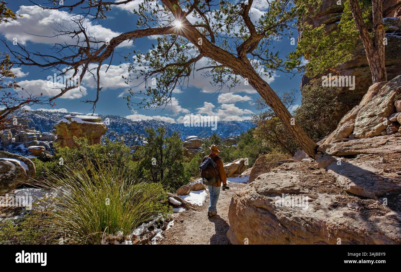 Escursionismo in Chiricahua National Monument in Arizona Foto Stock