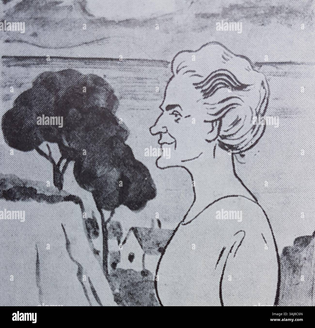 Un ritratto di Ellen Trotzig, catturato da un artista sconosciuto. L'immagine è una riproduzione fotografica di Allhems Svenskt Konstnärslexikon. Foto Stock