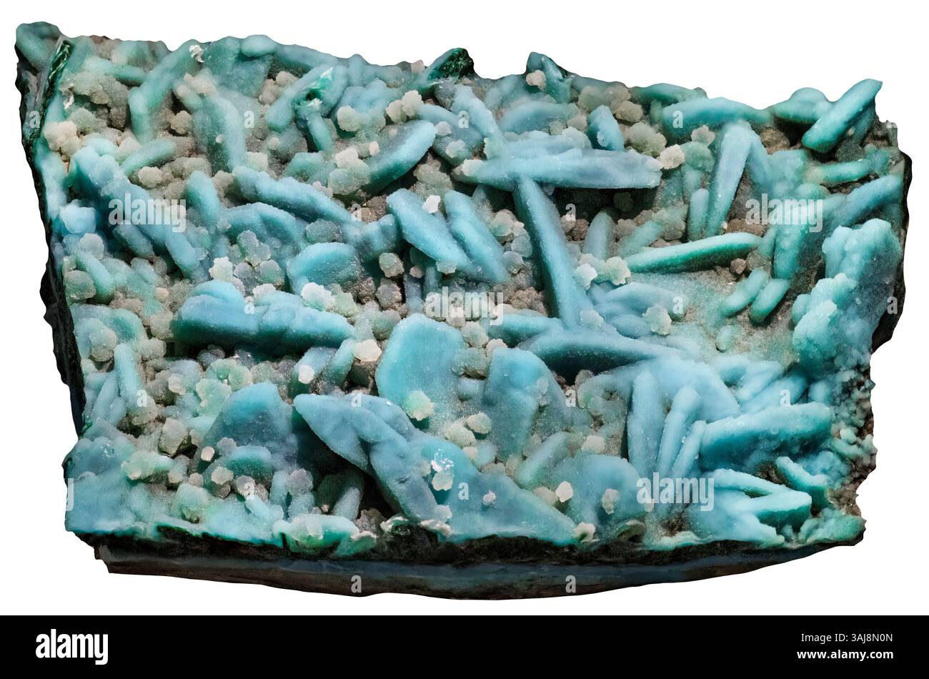 Quarzo dopo Chrysocolla, dopo Malachite, dopo Azurite, Miami, Gila Co., AZ Foto Stock