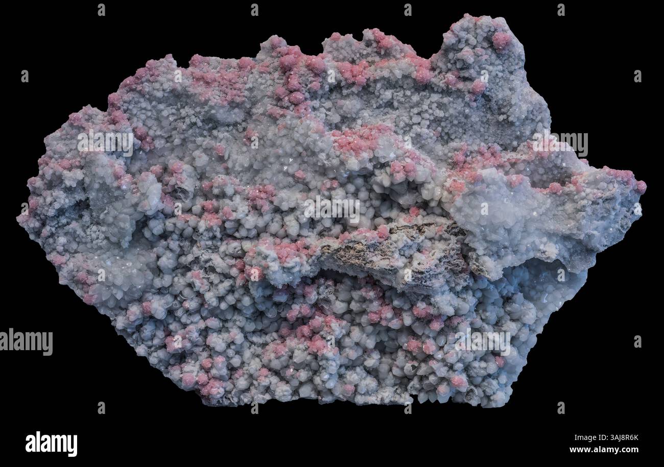 Rhodochrosite con Quartz, Grizzly Bear Mine, Ouray County, Colorado Foto Stock