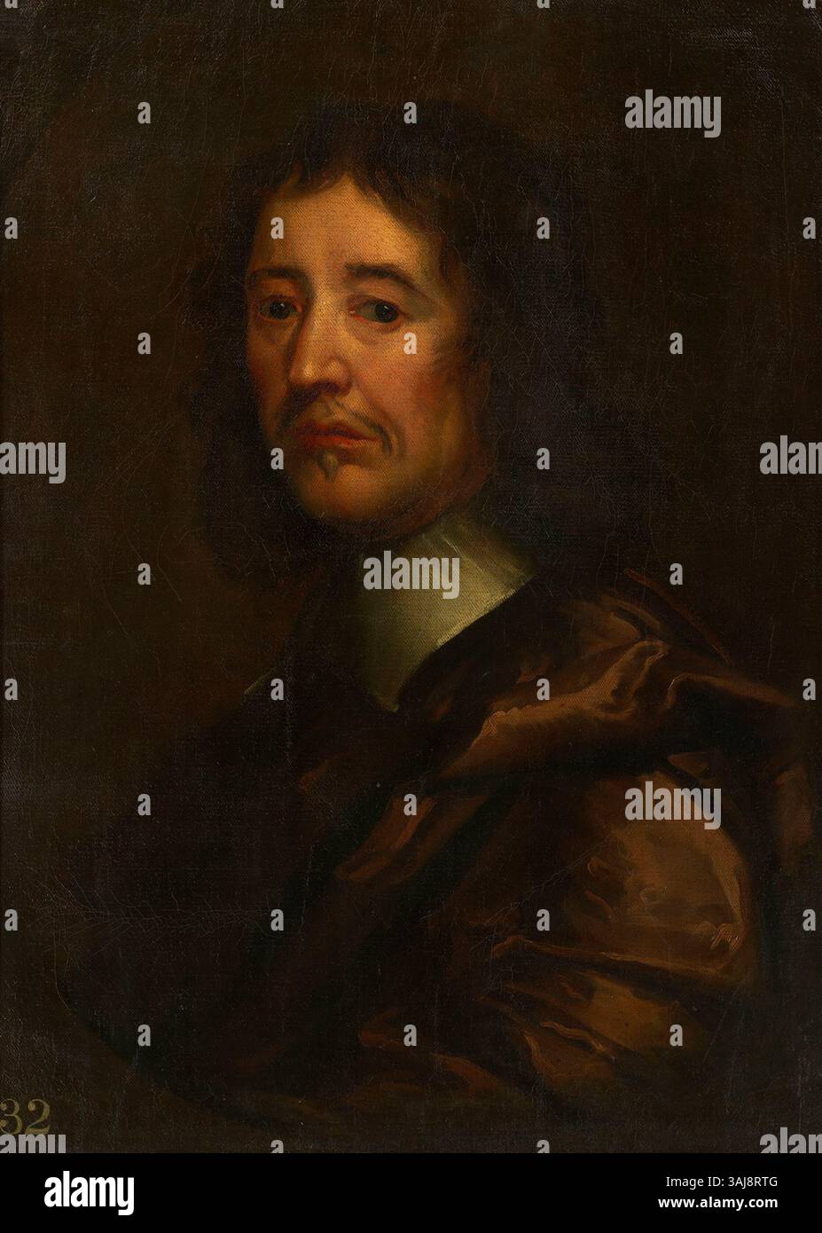 Un ritratto britannico del periodo Stuart, creato tra il 1645 e il 1700. Il dipinto raffigura un uomo in abito d'epoca e fa parte della Collezione reale. Foto Stock
