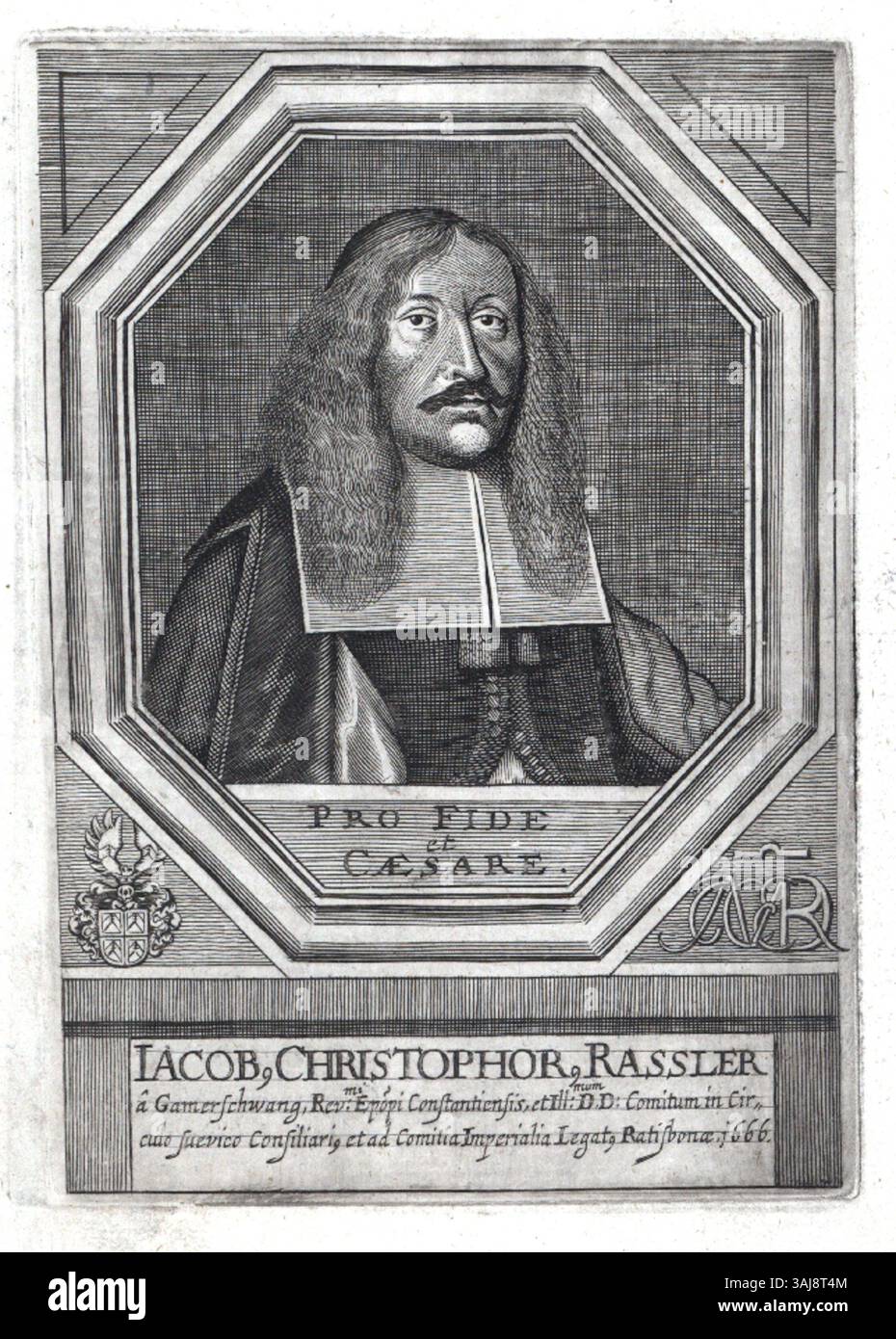 Jacob Christoph Raßler, un ritrattista tedesco, creò opere a metà del XVII secolo. I suoi dipinti tipicamente raffiguravano individui in un abbigliamento raffinato, mostrando la sua maestria nella ritrattistica. Foto Stock