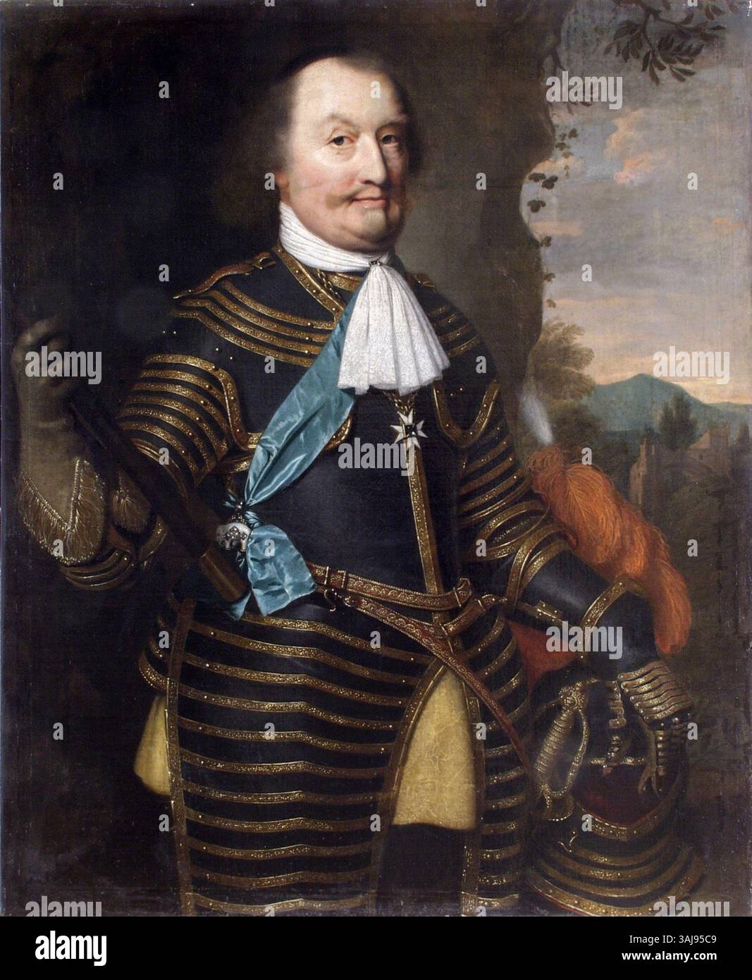 Questo ritratto di Pieter Nason, creato nel 1663, raffigura Johan Maurits di Nassau-Siegen (1604-1679), un nobile di spicco del XVII secolo. Il dipinto ad olio, ospitato nel Museo di Warmia e Masuria, cattura il suo aspetto regale e il suo status nobile. Foto Stock