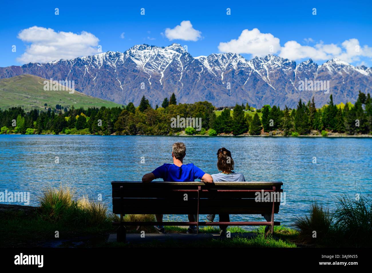 Splendida vista intorno a Queenstown, nuova Zelanda Foto Stock