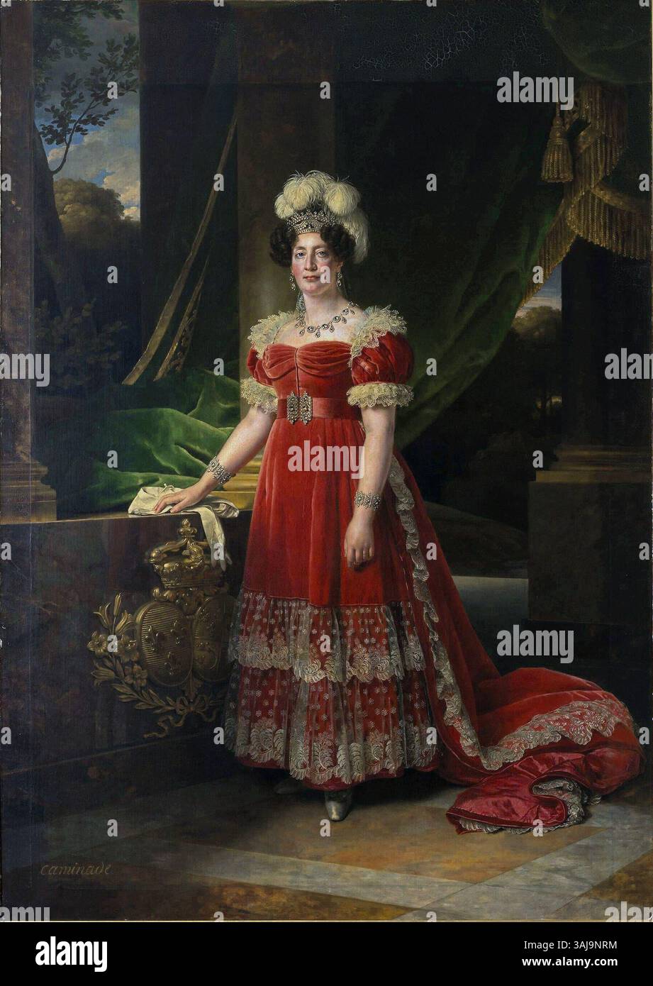 Ritratto di Maria Teresa di Francia, duchessa di Angoulême (1778-1851), dipinto da Alexandre-Francois Caminade nel 1827, ora nella Reggia di Versailles, cattura la sua eleganza regale. Foto Stock