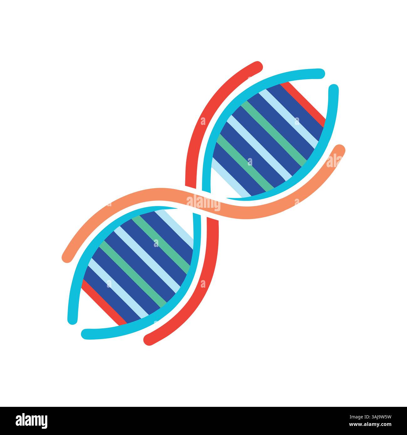 Icona del DNA. Biografia del modello genico vitale Illustrazione Vettoriale