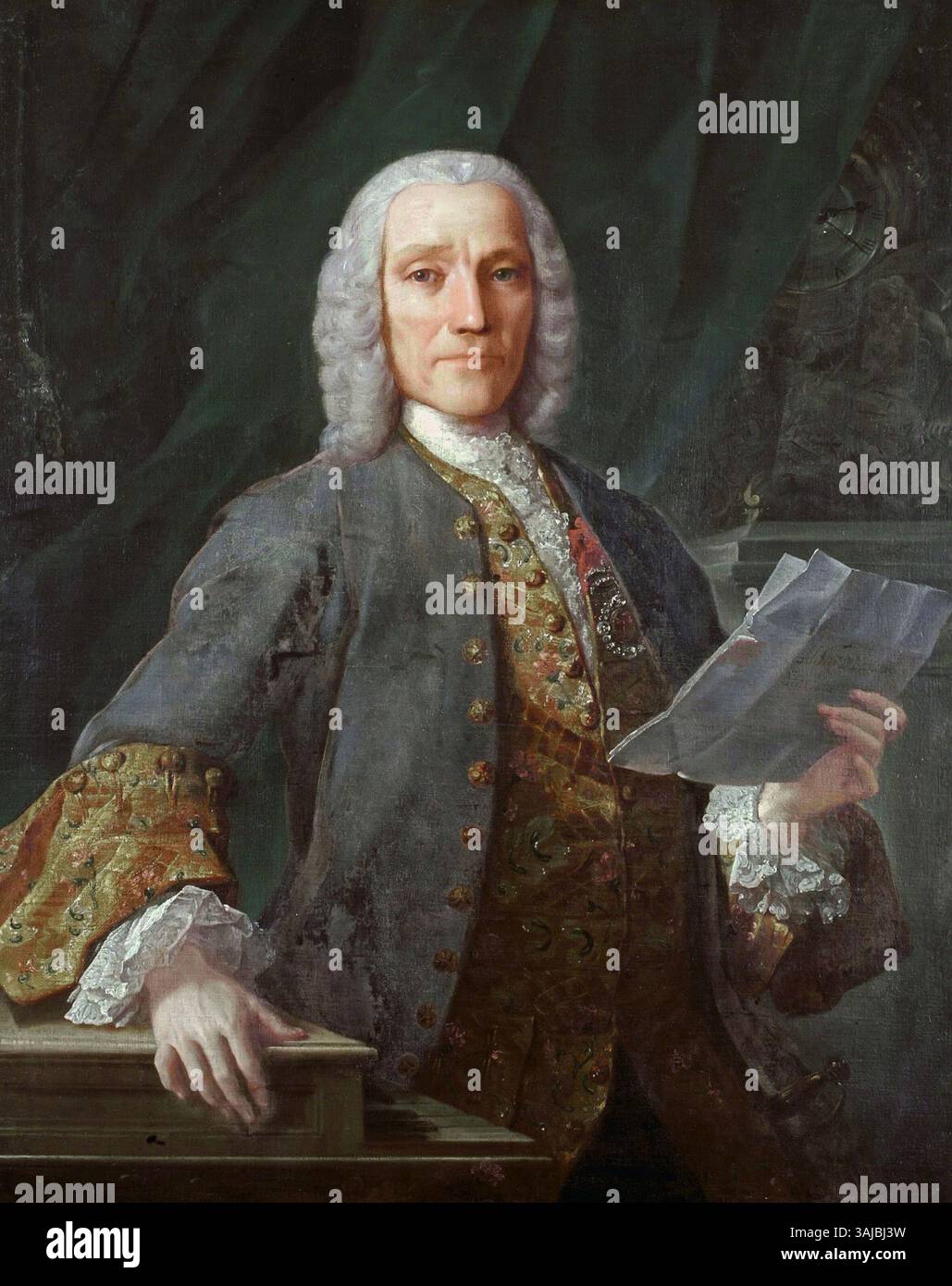 Questo ritratto del 1738 di Domenico Scarlatti, dipinto da Domingo Antonio Velasco, ritrae il compositore italiano noto per i suoi significativi contributi alla musica barocca. Il dipinto ad olio cattura le caratteristiche distintive del musicista, riflettendo lo stile del periodo dei ritratti del compositore. Foto Stock