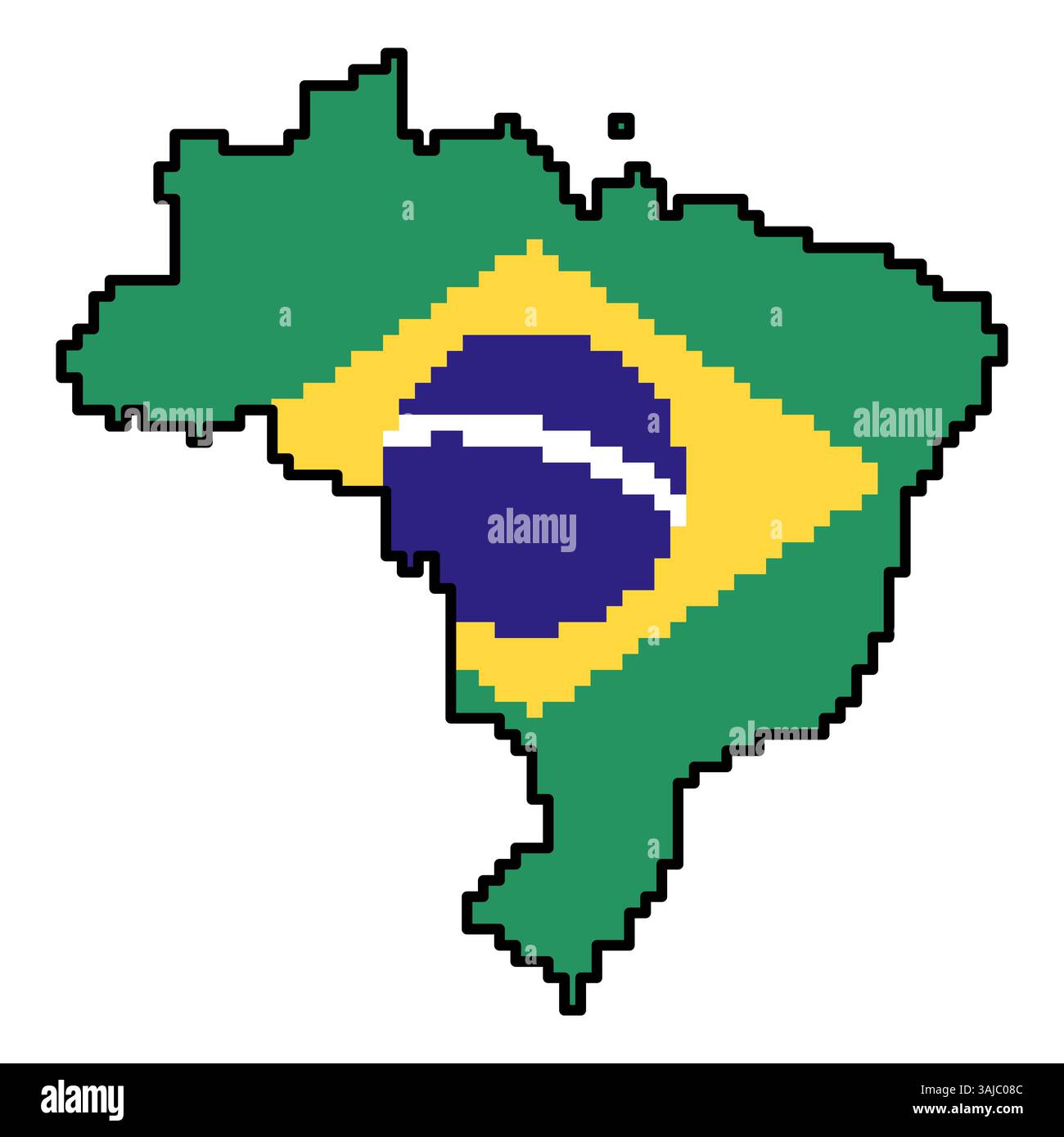 Icone pixellate della mappa del mondo in stile a 8 bit, con oltre 190 paesi. Perfetto per l'arte digitale, i progetti didattici e i progetti a tema. Illustrazione Vettoriale