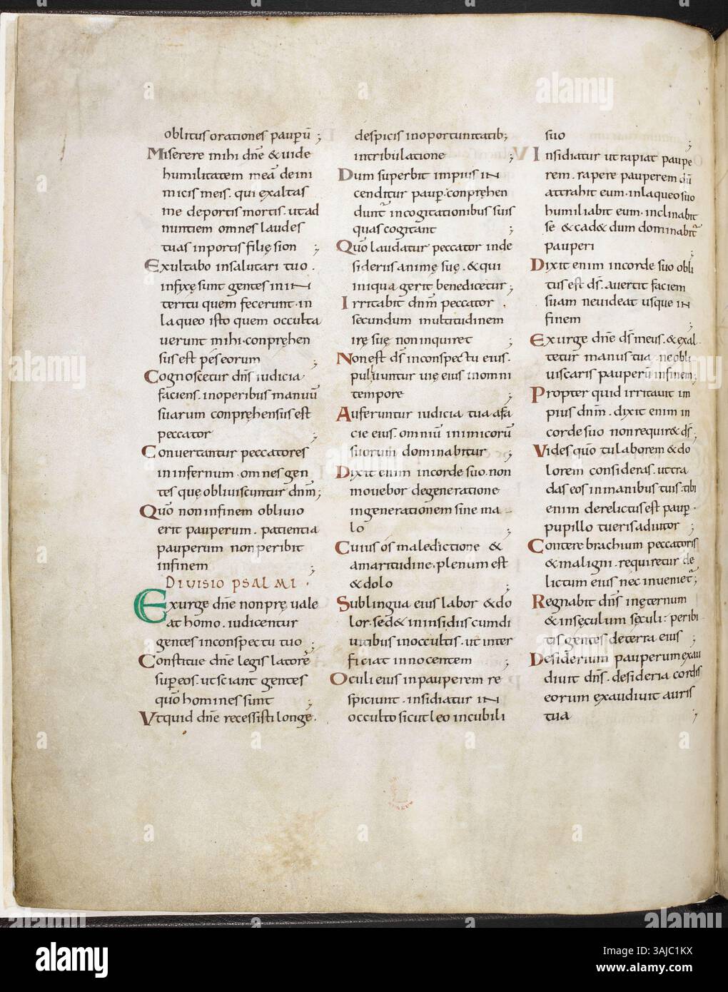L'Harley ms 603 f005v è un manoscritto miniato, parte di un salterio risalente al 1000-1050. Il manoscritto, ospitato presso la British Library, contiene intricate illustrazioni religiose ed è un esempio chiave dell'arte manoscritta medievale. Foto Stock