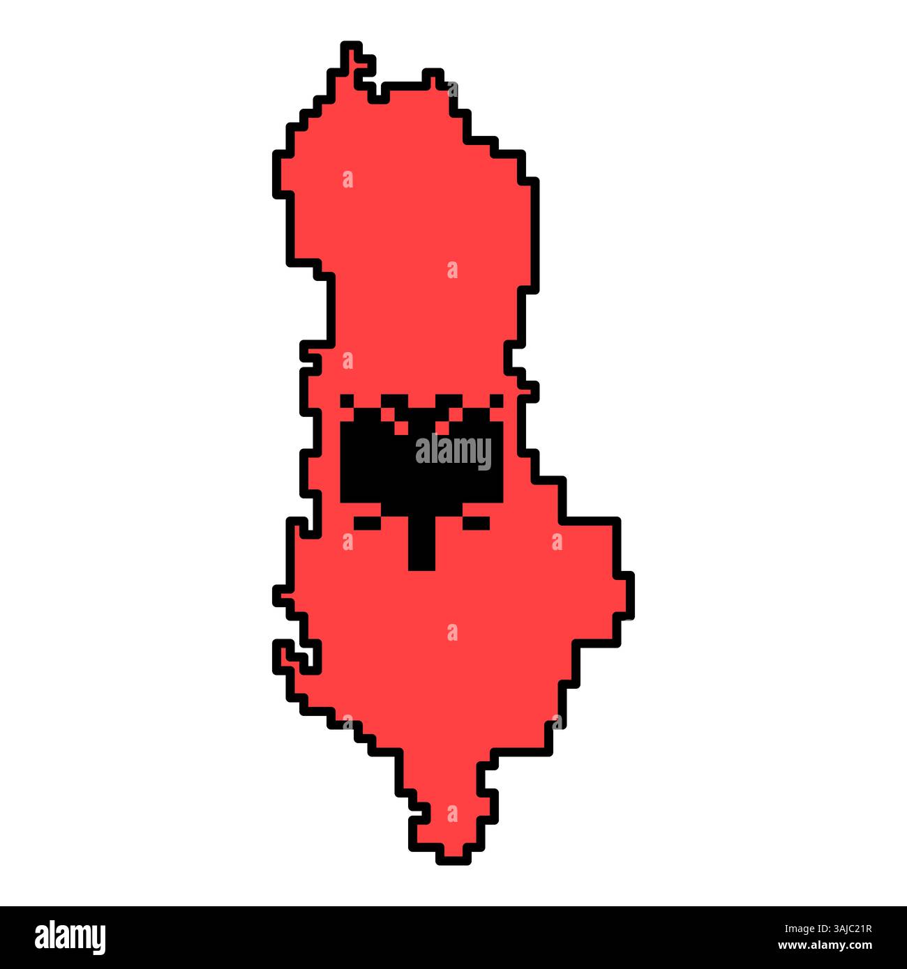 Icone pixellate della mappa del mondo in stile a 8 bit, con oltre 190 paesi. Perfetto per l'arte digitale, i progetti didattici e i progetti a tema. Illustrazione Vettoriale