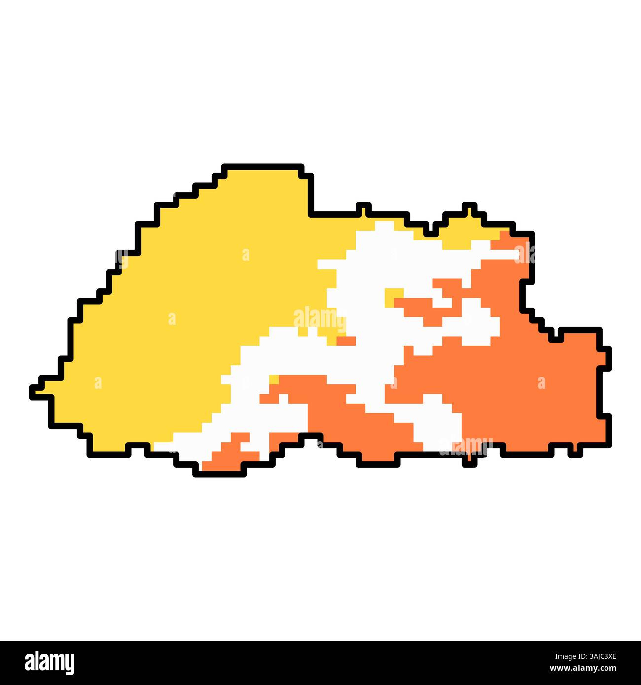 Icone pixellate della mappa del mondo in stile a 8 bit, con oltre 190 paesi. Perfetto per l'arte digitale, i progetti didattici e i progetti a tema. Illustrazione Vettoriale